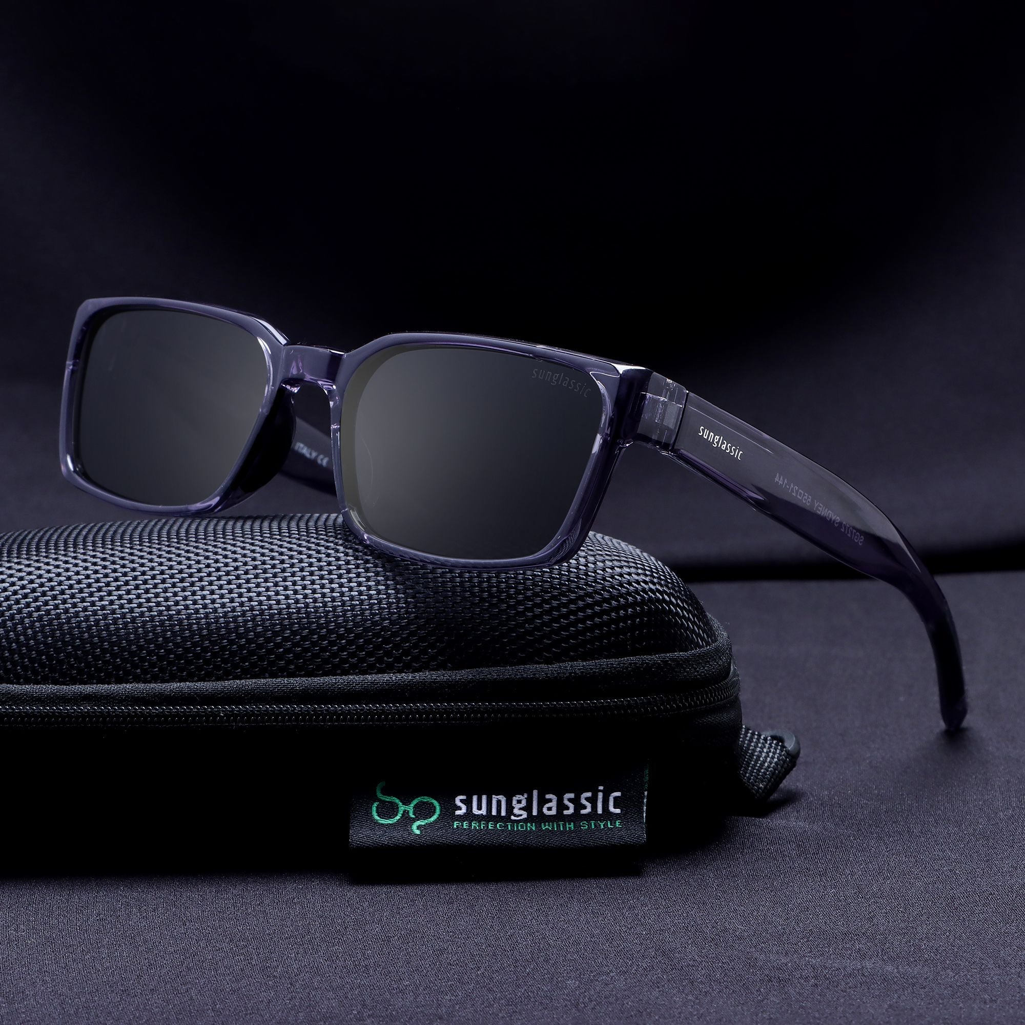 Sydney – Grey Black Rectangle Sunglasses | UV400 Polarized